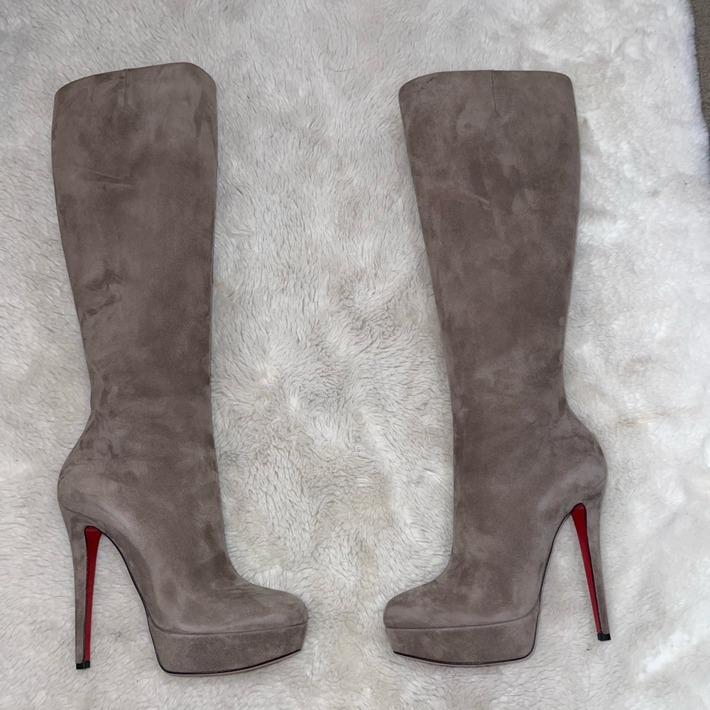 Christian Louboutin Suede Bianca Botha 140 High Heeled Boots
